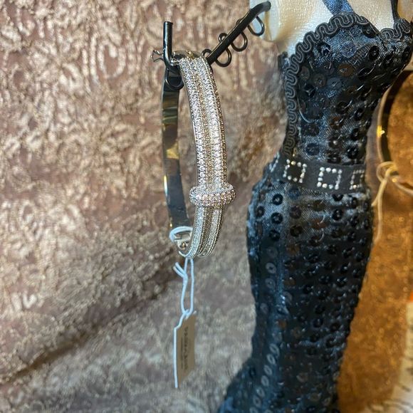 🔥 NWT HOT DESIGNER INSPIRED PROSECCO BRACELET SILVER MICRO PAVED BRACELET - Picture 11 of 12